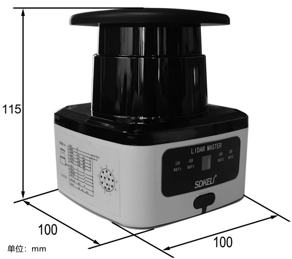 KLM型激光雷达外观尺寸图