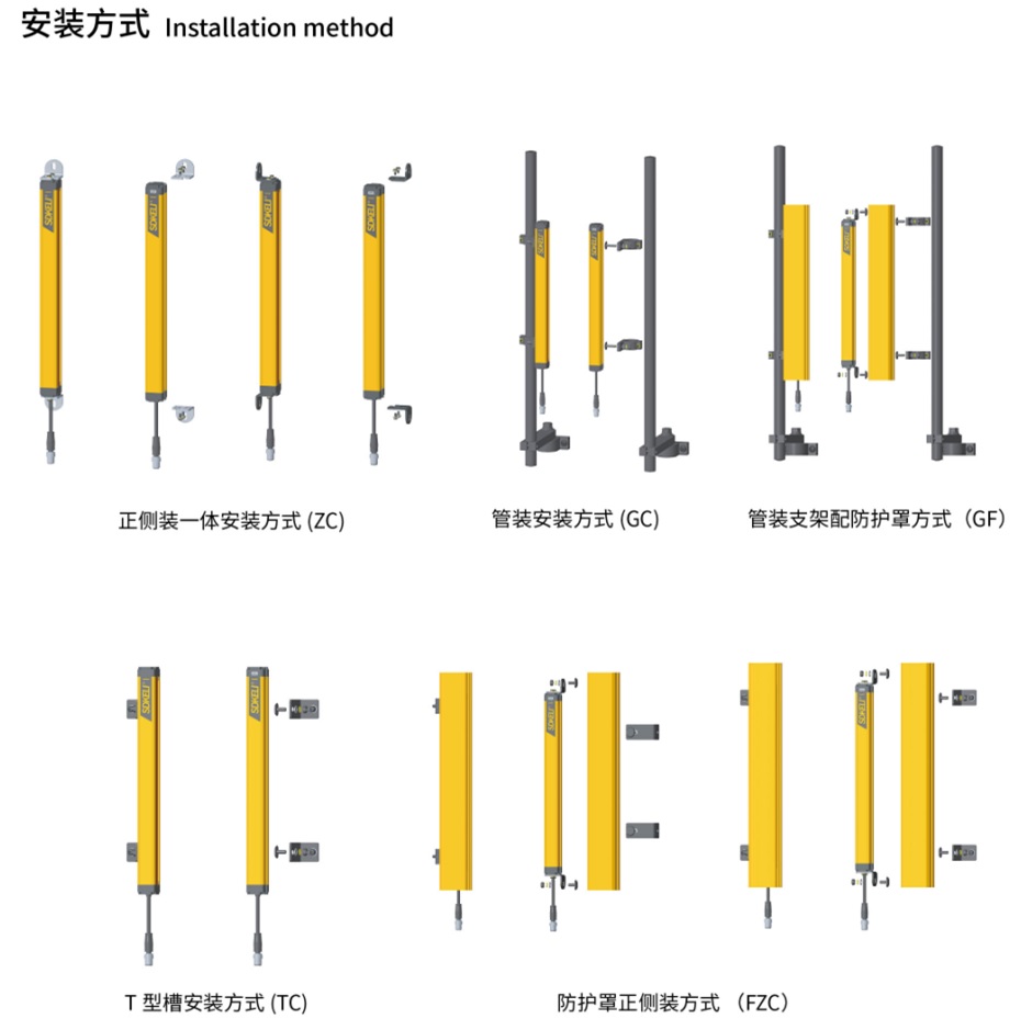 SMT1型安全光栅安装图